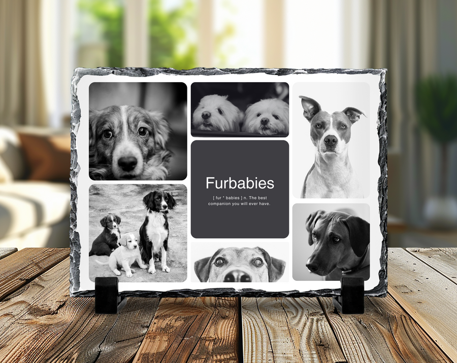 6 Image Dog Photo Slate 19x29cm