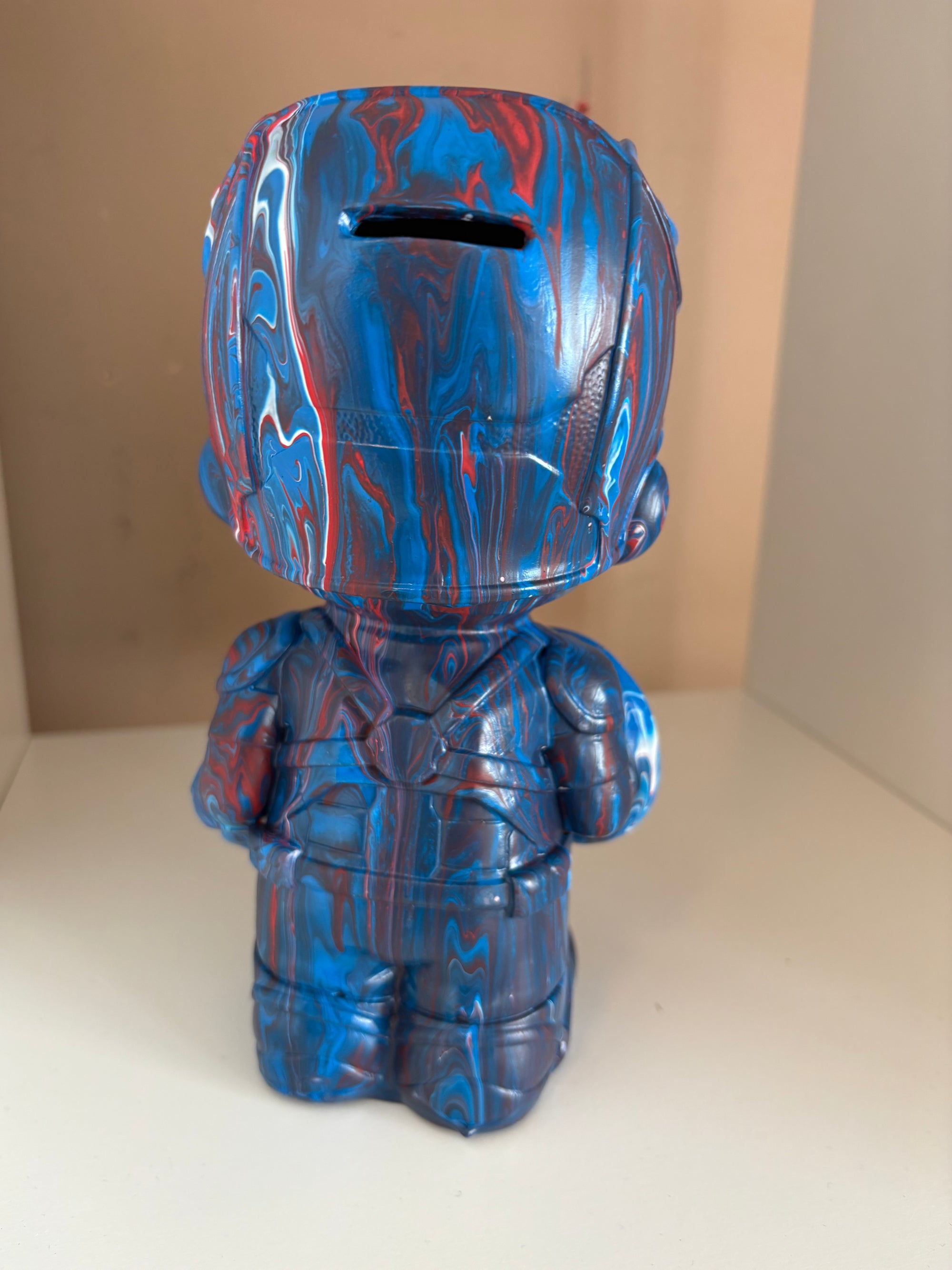 Captain America Bear Money Box Acrylic Pouring Figure