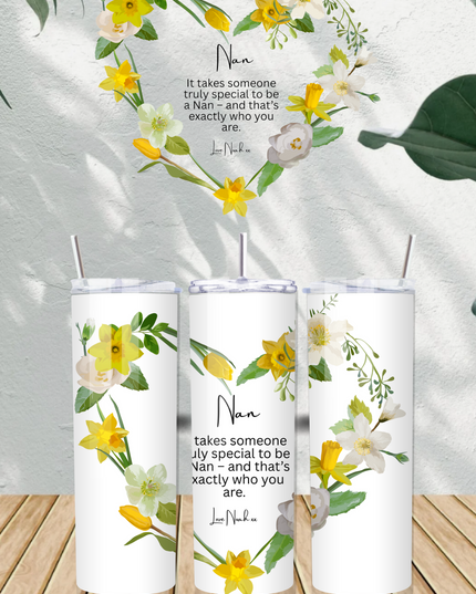 Personalised Nan Poem Herat Flower with Name 20oz Tumbler - Demo Design Gifts