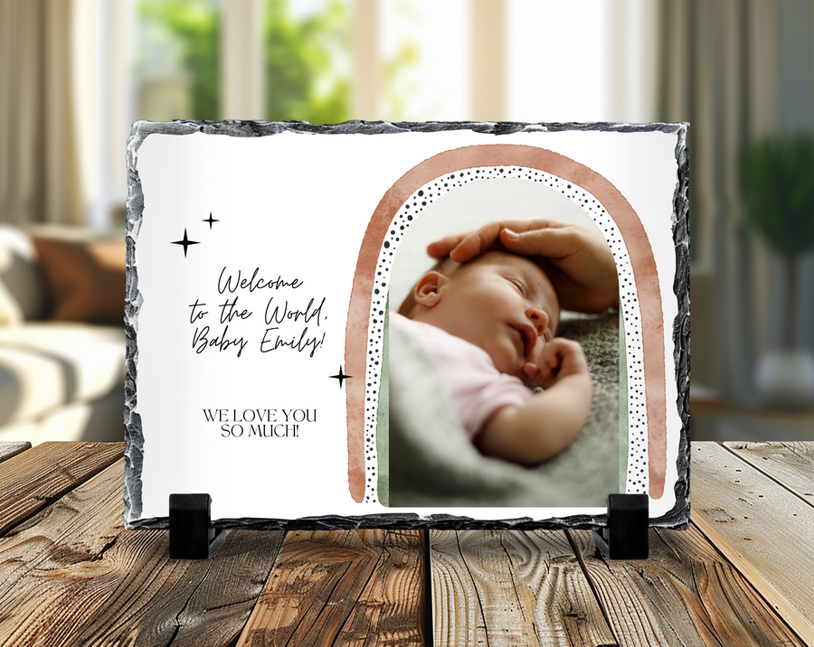 Welcome Baby Photo Slate 19x29cm