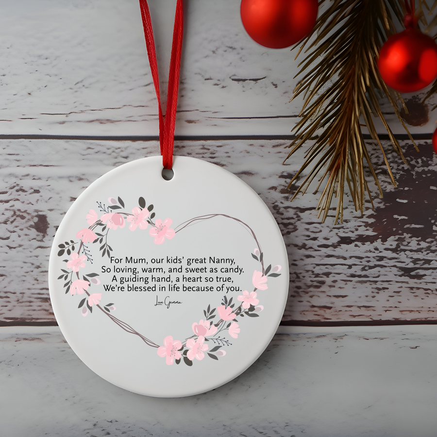 Mum Pink Theme Ornament