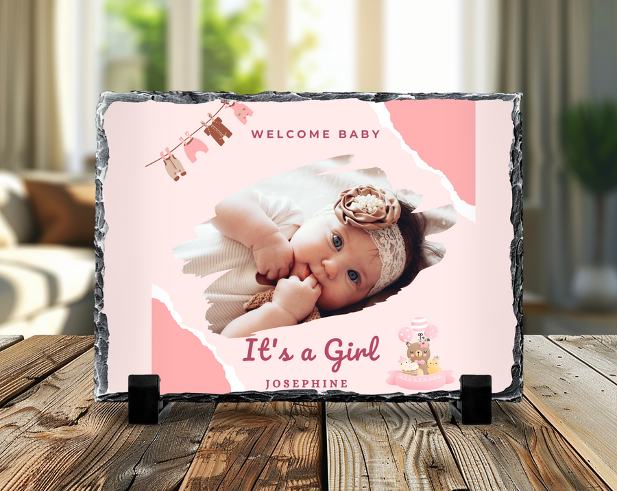 Welcome Baby It’s a Girl Photo Slate 19x29cm