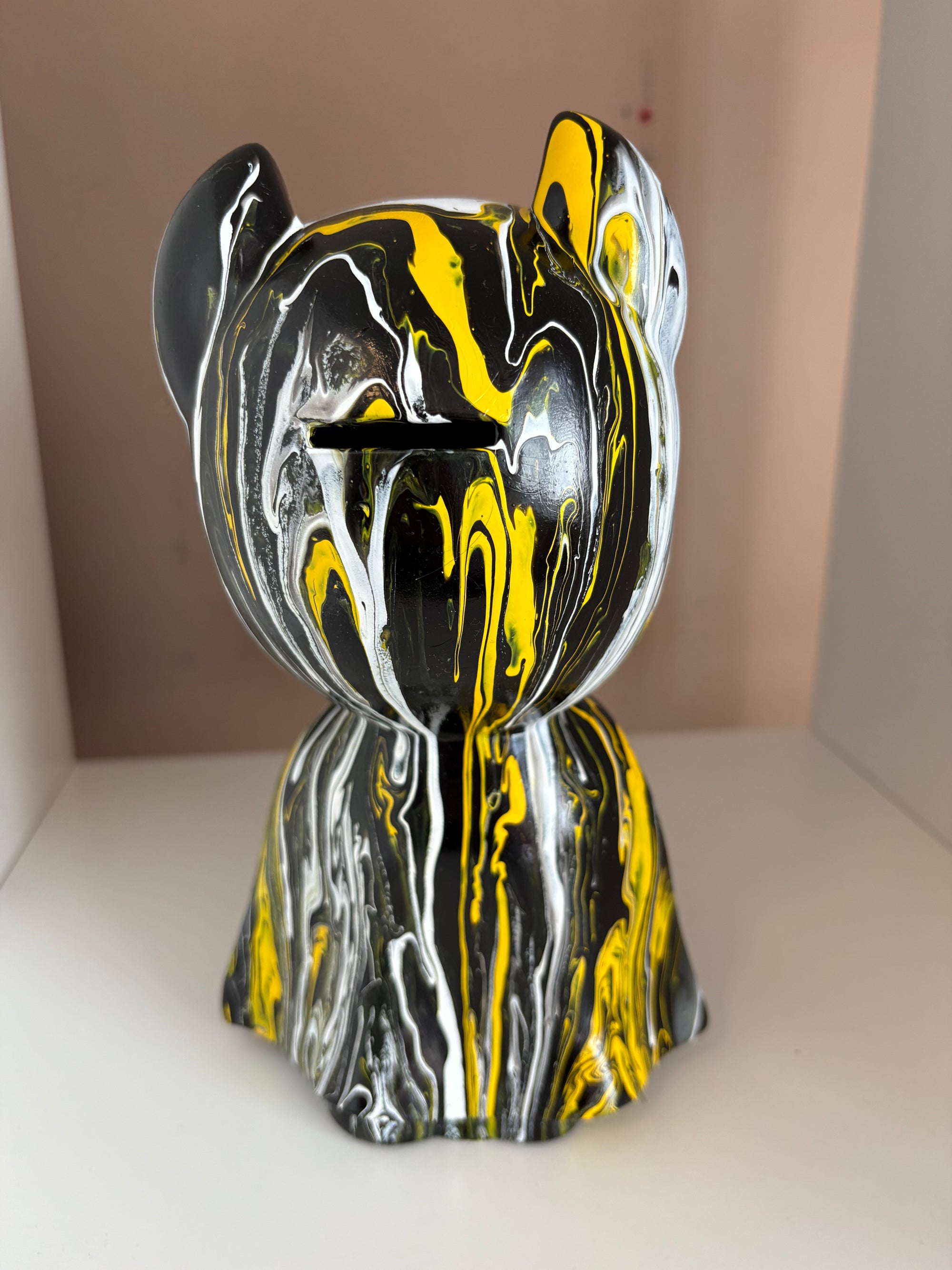 Bat Man Bear Money Box Acrylic Pouring Figure