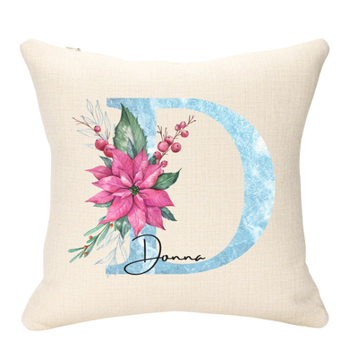 Letter and Name Blue Version Personalised Cushion