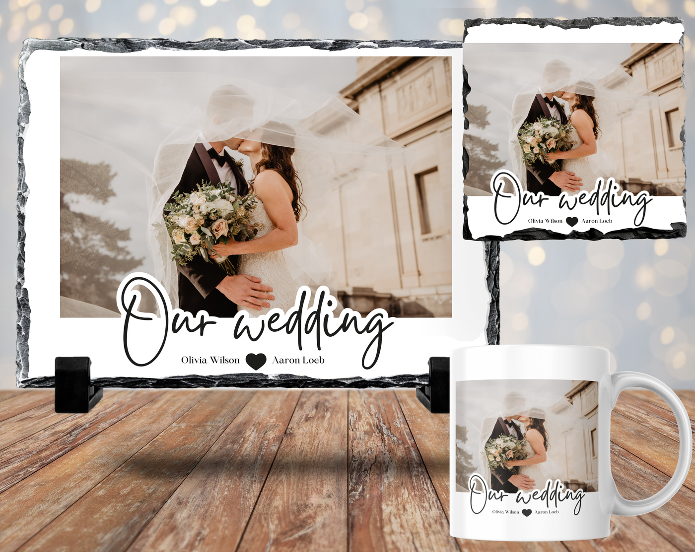 Our Wedding Mug, Coaster, Photo Slate