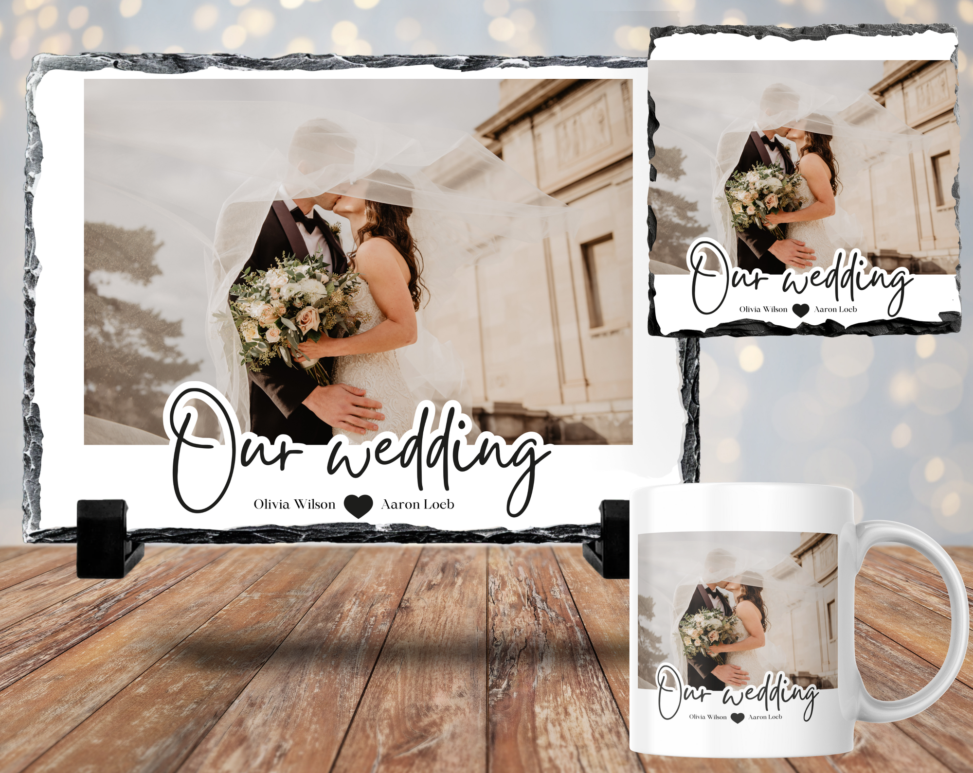 Our Wedding Mug, Coaster, Photo Slate