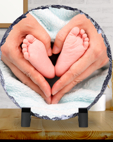 Circle Photo Slate Glossy Finish 15x15cm (Photo Only) - Demo Design Gifts