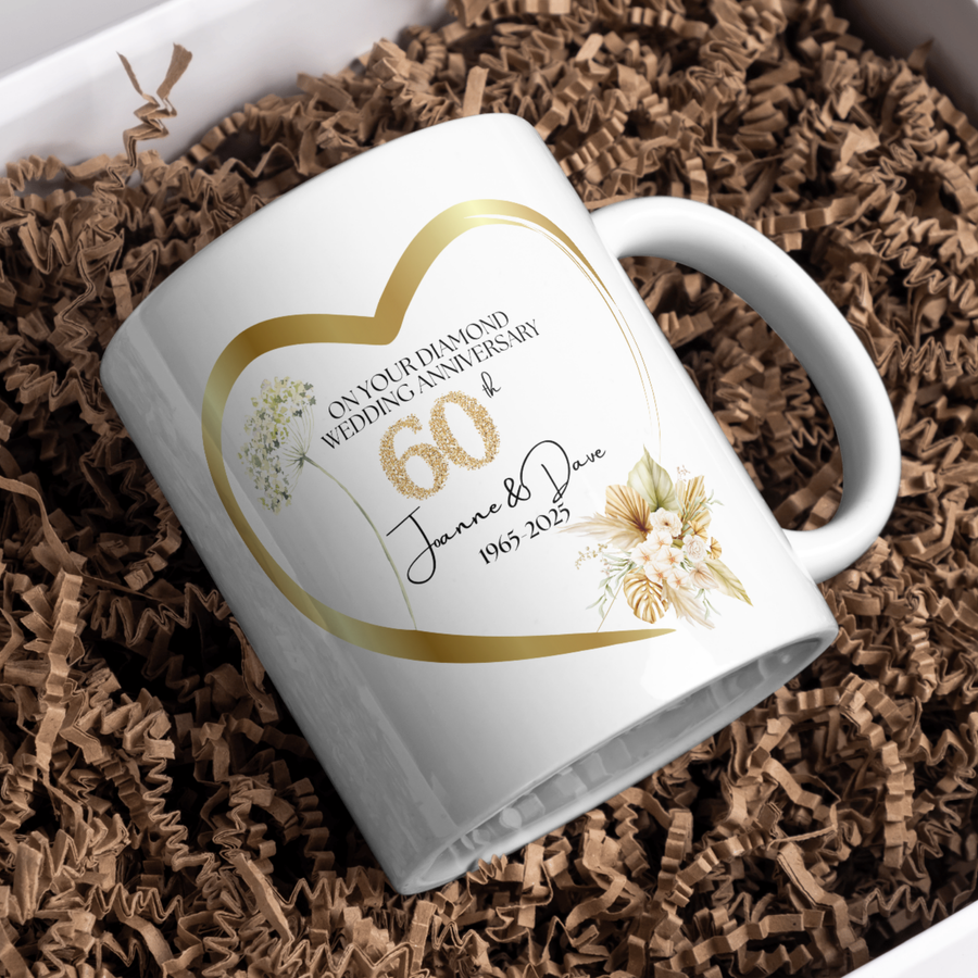 Golden Wedding Anniversary 60th Personalised Mug