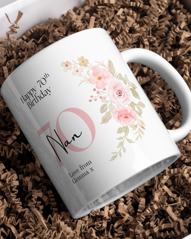 70th Birthday Nan Personalised Mug - Demo Design Gifts