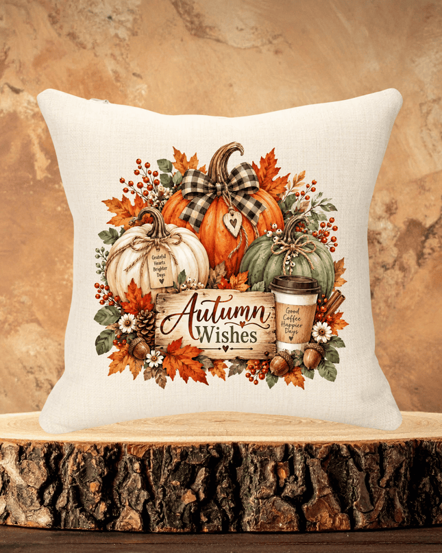 Autumn Wishes 40x40cm Linen Cushion