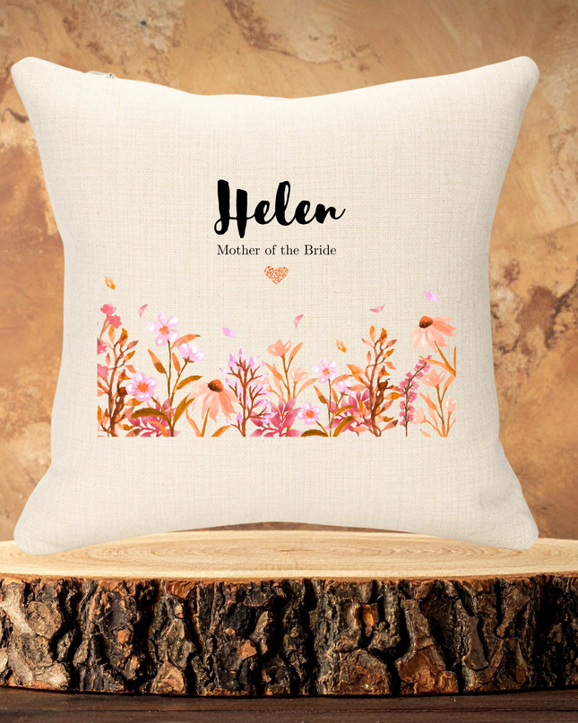 Wedding Name and Roles Personalised Cushion