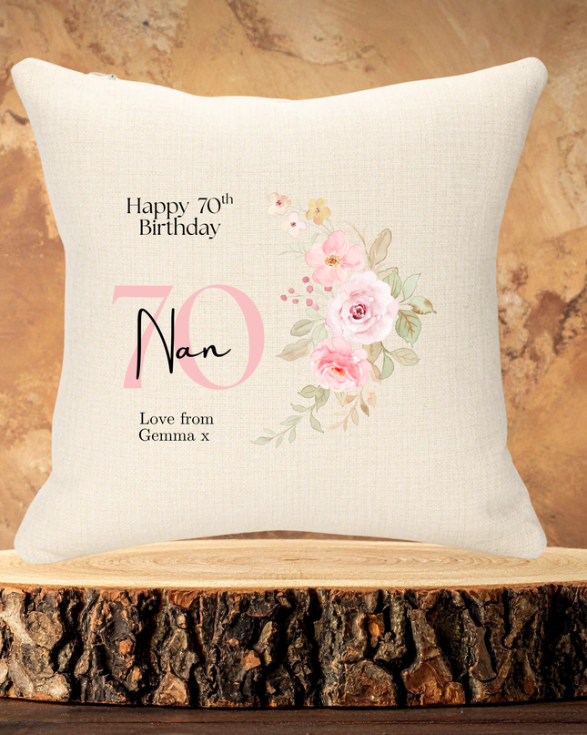 Nan 70th Birthday Personalised Cushion