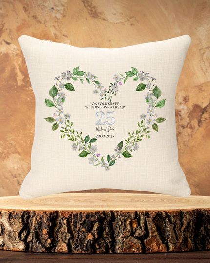 25th Wedding Anniversary Personalised Cushion