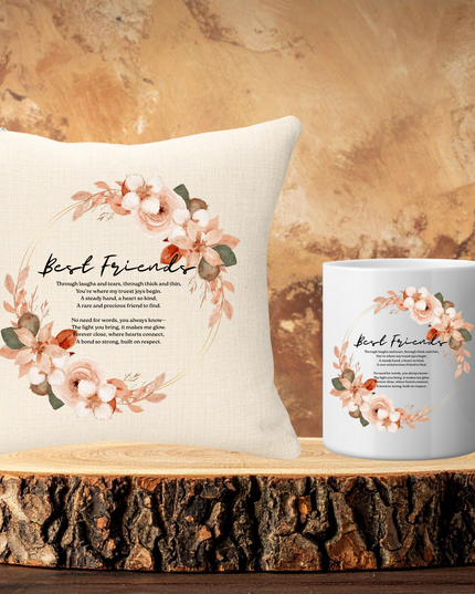 Best Friends 40x40cm Cushion & 11oz Ceramic Mug