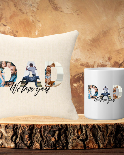 Dad Letters 40x40cm Cushion & 11oz Ceramic Mug