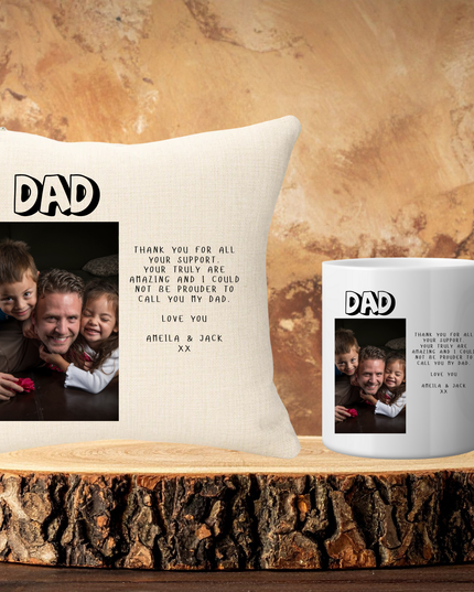 Dad Poem & Image 40x40cm Cushion & 11oz Ceramic Mug