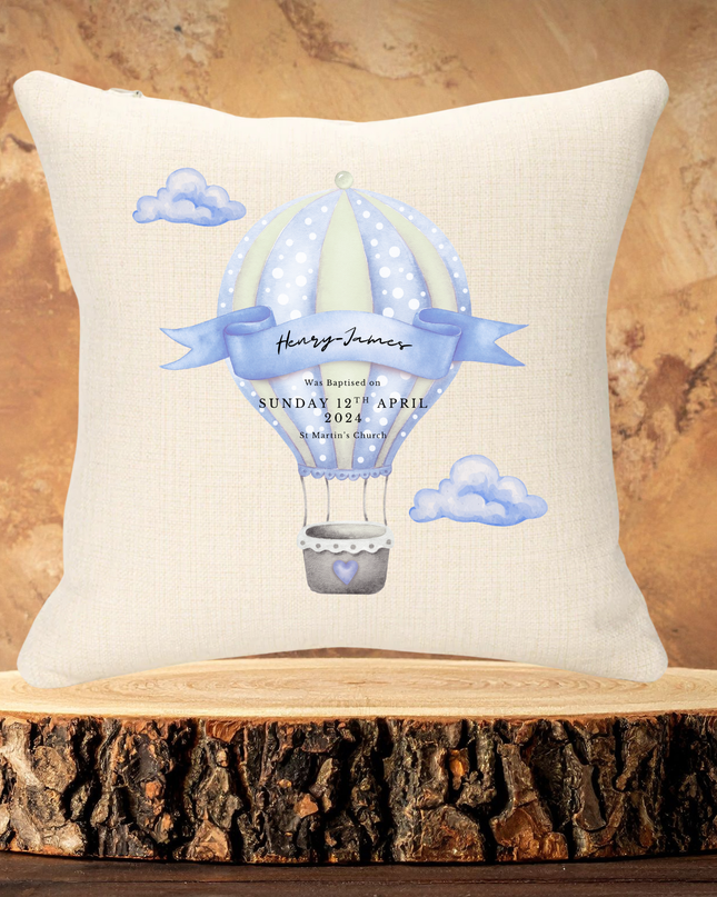 Christening Personalised Cushion 40x40cm Linen Cushion