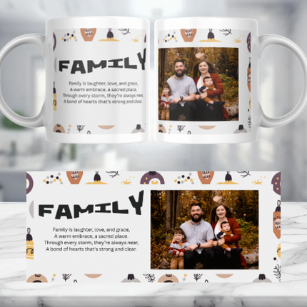 1 Image Family and Text Personalised Mug