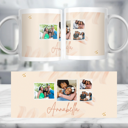 4 Photo with Name Personalised Mug