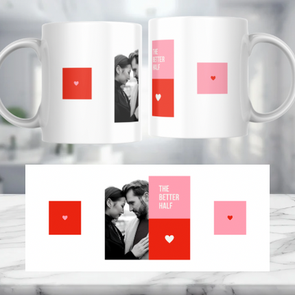 The Better Half Photo Personalised Mug