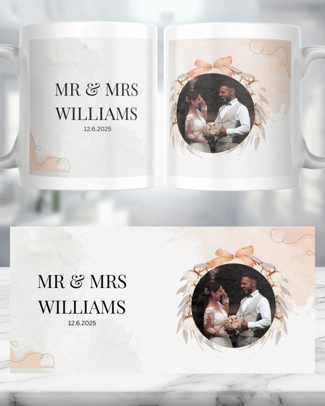 Wedding Names and Image Personalised Mug - Demo Design Gifts