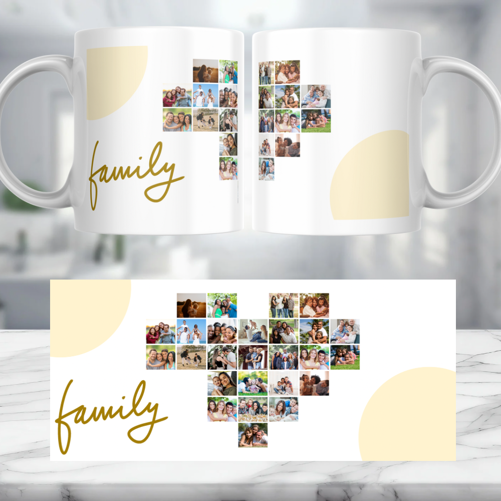 Family Heart Images Personalised Mug