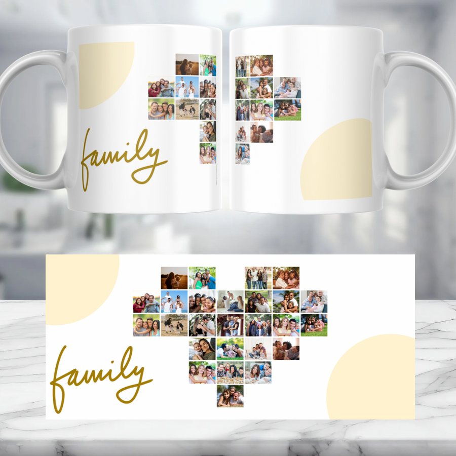 Family Heart Images Personalised Mug