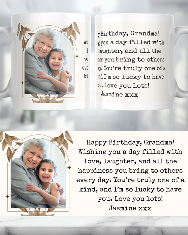 Happy Birthday Grandma Personalised Mug - Demo Design Gifts