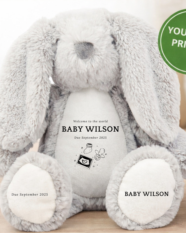 Baby Name and Date Due Bear