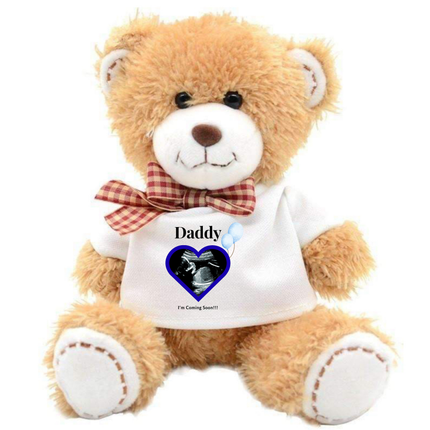 Daddy I’m Coming Baby Scan Teddy Bear -Boy Version - Demo Design Gifts