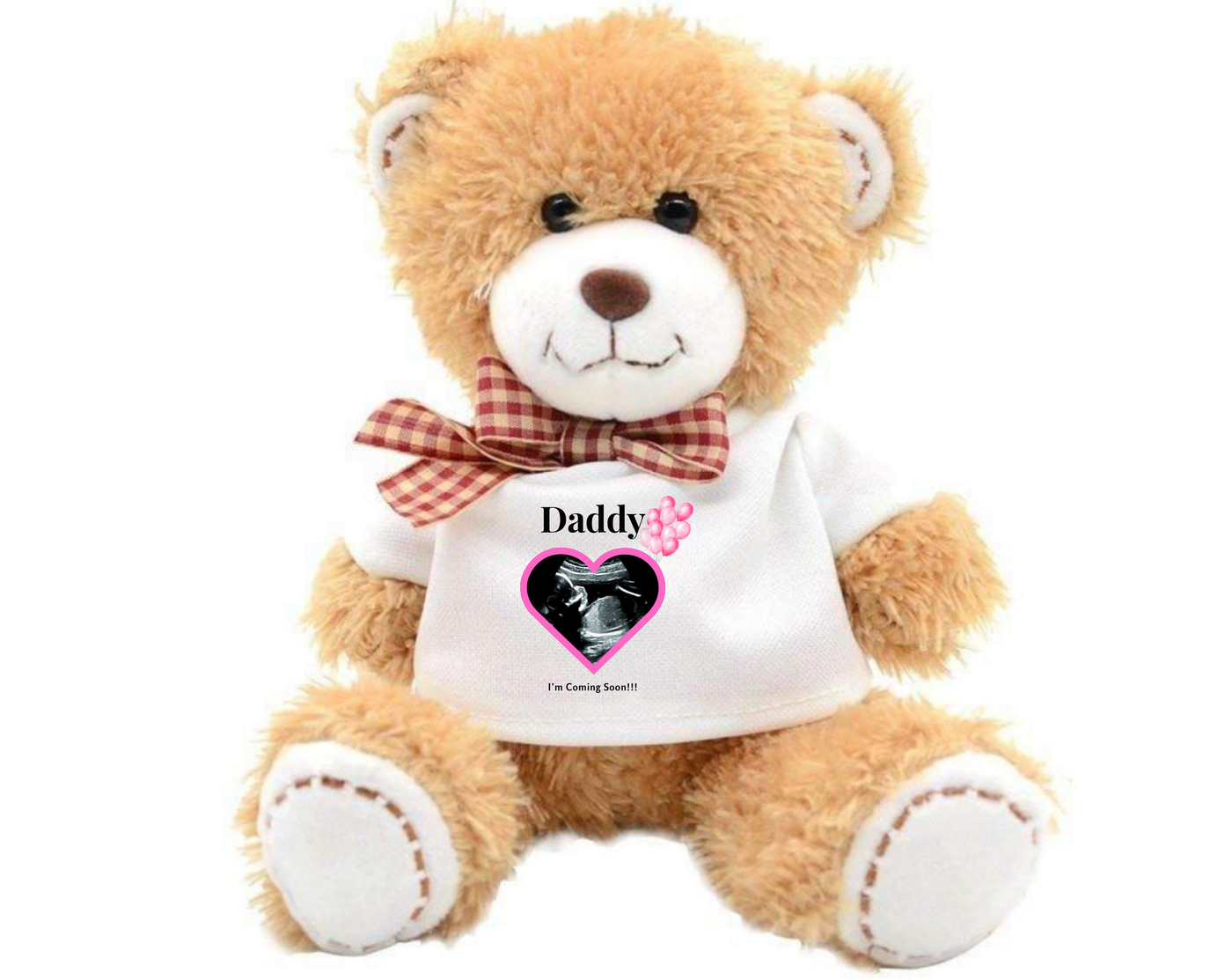Daddy I’m Coming Baby Scan Teddy Bear -Girl Version