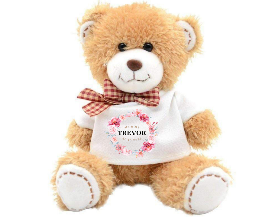 Wedding Name and Date Pink Version Teddy Bear