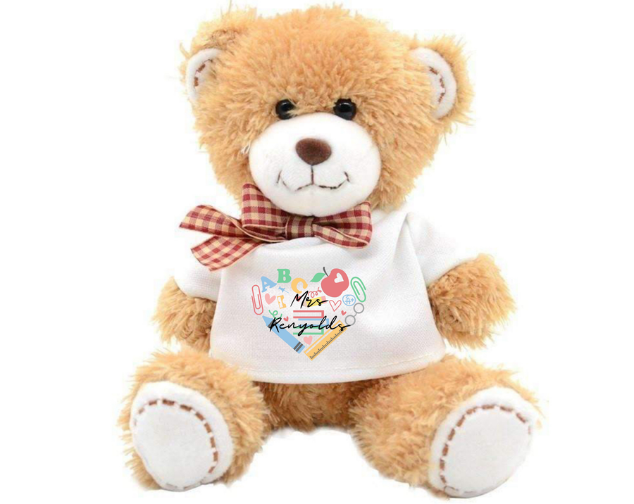 Teacher Name with Heart Teddy Bear