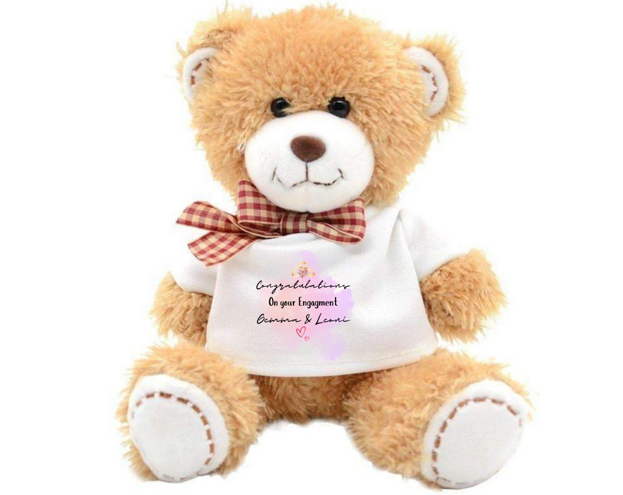 Engagement with Names Teddy Bear