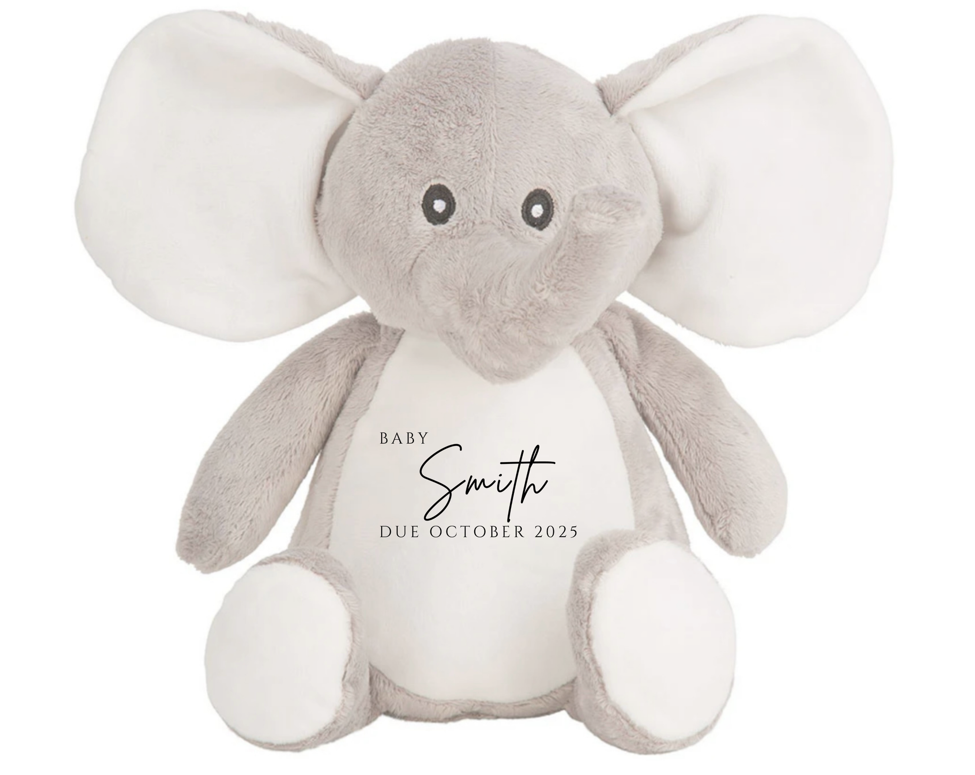 Baby Name and Date Due Elephant Bear