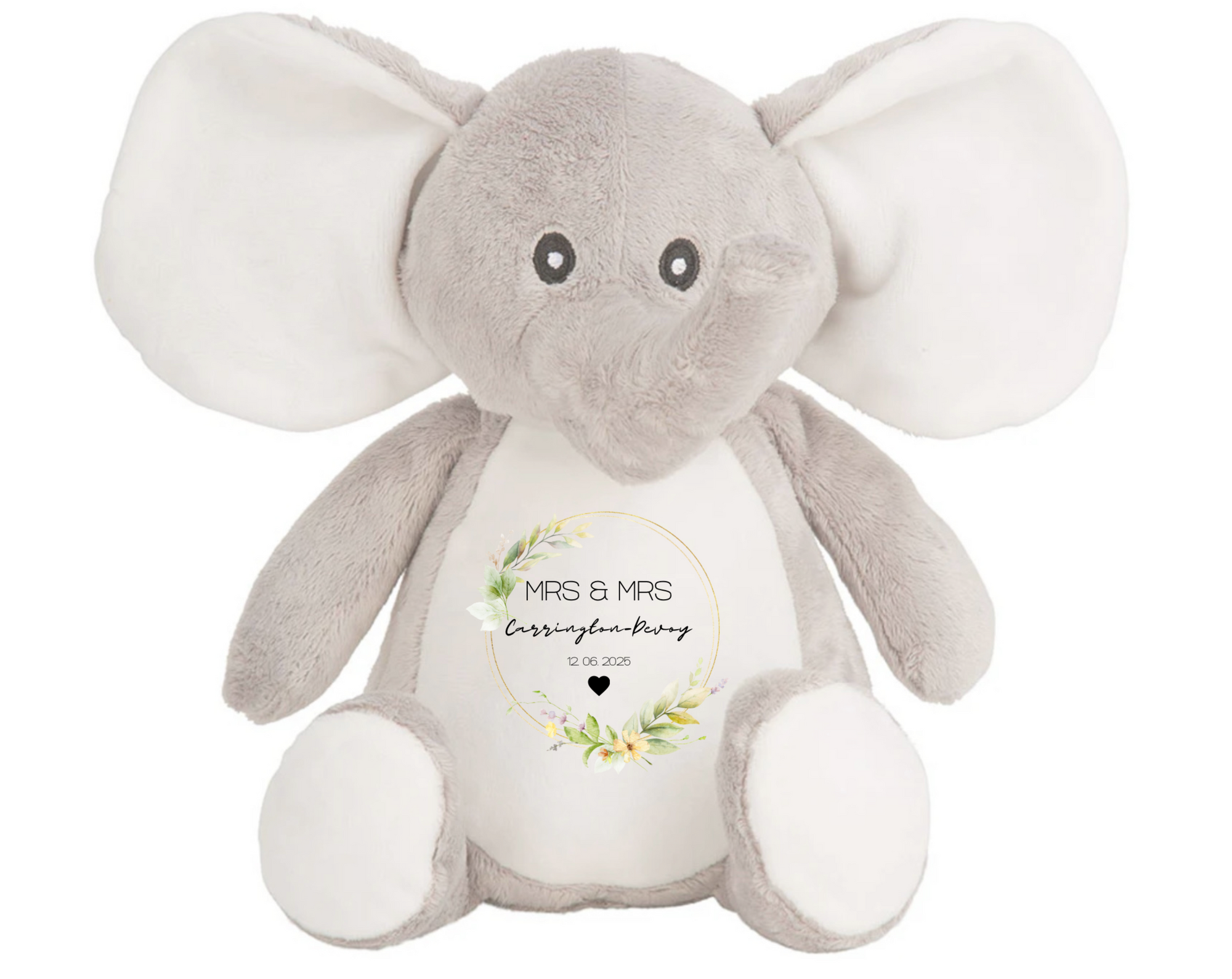 Green Wedding Name and Date Elephant Bear